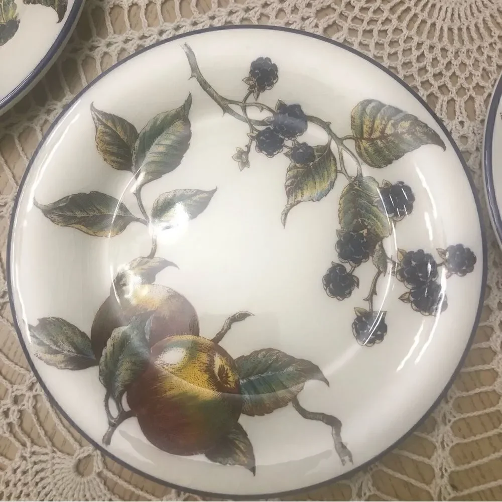 Pier 1  Macintosh Italy Salad Desert Apple Blackberry Pattern Set of 5